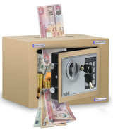 Rubik Mini Cash Deposit Drop Slot Safe Box with Key and Pin Code Option (Blue)