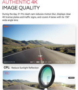 Vantrue E1 Pro 4K Mini Dash Cam Front, STARVIS 2 PlatePix™ HDR Night Vision Car Camera, Built-in 5G WiFi GPS, 1.54'' IPS Screen, LTE Support, Voice Control, 24/7 Buffered Parking Mode, Support 1TB Max