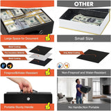 Fireproof Document Box with Key Lock, Safe Storage Box for Valuables, Fire Resistance Security Chest, Fireproof Box for Documents, Passport, Cash, Tablet, Exterior 12.8'' x 8.4'' x 4.5'' Black