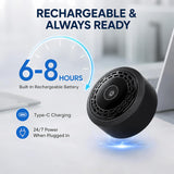 Mini 4K WiFi Indoor Security Camera for Home with App Control, Portable Monitoring Camera Supporting Motion Detection, Night Vision, Local & Cloud Storage for Baby, Elderly, Pets and Office