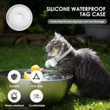 Cat Tracker, GPS Tracker Compatible with Apple Find My App(Only iOS), Waterproof Cat Tracker Collar with Bell and Safety Elastic Buckle, No Subscription, Up to 1-Year Battery (White)