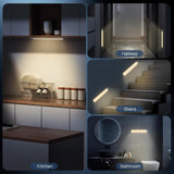 MCGOR Under Cabinet Lights,40 LED Rechargeable Battery Operated Motion Sensor Light Indoor, 2 Pack Magnetic Dimmable Closet Lights, Wireless Under Counter Lights for Kitchen, Stairs