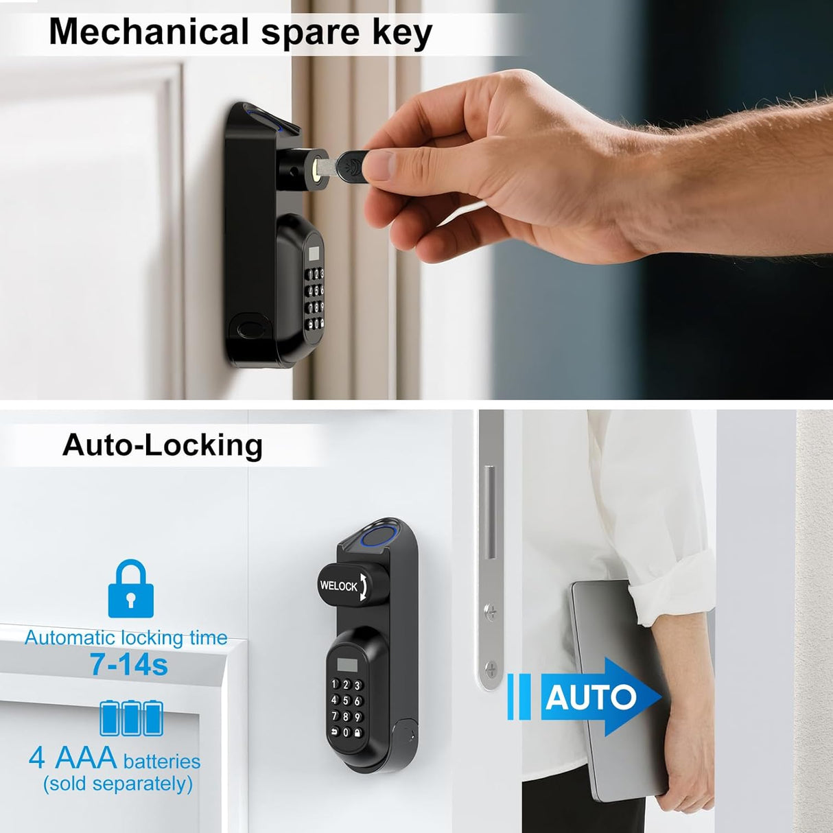 WELOCK U81 Smart Door Lock, Fingerprint + WiFi + RFID + Mechanical Key