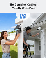SEHMUA Security Cameras Wireless Outdoor (4-cam-kit), No Subscription Fee | 64GB Built-in Storage, 360° PTZ Coverage, 4MP Live Video, Color Night Vision, Instant Alerts, Solar Security Camera System