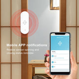 Smart Vibration Sensor for Windows and Doors, WiFi Wireless Glass Break Detector with App Alerts, Adjustable Sensitivity, Remote Monitoring, Easy Install Security Sensor