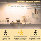 Under Cabinet Light, Necomi 2 Pack 3 Colors Motion Sensor Light 2500mAh Rechargeable Wireless Closet light,Dimmable Night Lights for Bedroom,Closet,Kitchen,Hallway, Cupboard Light,40CM