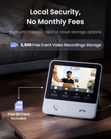SwitchBot Video Doorbell Camera Wireless with Monitor, No Subscription, 4.3 Inch Screen, Battery Powered, Head-to-Toe View, 2K FHD, 2-Way Audio, Motion Detection, Works with Alexa/Goole/Home Assistant