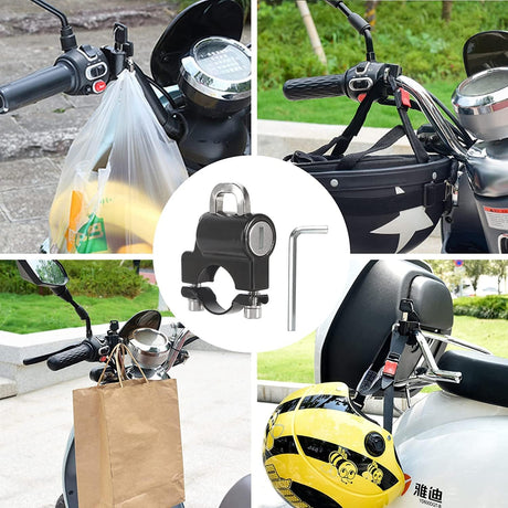 ZORBES® Helmet Lock, 22-28mm Motorbike Helmet Lock Motorbike Accessories, Bike Helmet Lock Helmet Locks for Motorbikes Electric Motorbike Helmet Accessories for Handlebar Tubing