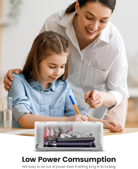 TERRIFI Metal Timed Lock Box, Time lock Box with Child Lock and LED Display, Self-Control Timer Locker, for Phones, Snacks, Video Games or Other Temptations, Can reduce Stress & Anxiety