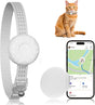 Cat Tracker, GPS Tracker Compatible with Apple Find My App(Only iOS), Waterproof Cat Tracker Collar with Bell and Safety Elastic Buckle, No Subscription, Up to 1-Year Battery (White)
