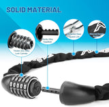 Bike Lock 5-Digit Combination Bike Lock 110CM Anti-Theft Bicycle Lock Resettable Bike Lock Chain for Bicycle, Motorcycle and More