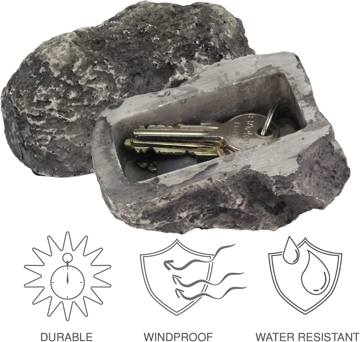 Stone With Secret Box, Fake Stone For Spare Key, Key Hiding Outer, Key Safe, Larger Version
