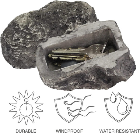 Stone With Secret Box, Fake Stone For Spare Key, Key Hiding Outer, Key Safe, Larger Version
