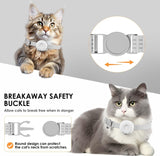 Cat Tracker, GPS Tracker Compatible with Apple Find My App(Only iOS), Waterproof Cat Tracker Collar with Bell and Safety Elastic Buckle, No Subscription, Up to 1-Year Battery (White)