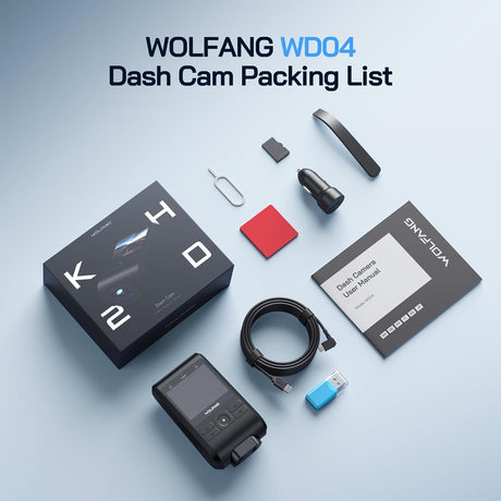 WOLFANG Dash Cam Front, 1440P Mini WiFi DashCam for Cars, 2’’ IPS Car Camera with SD Card, Dash Cam with Parking Monitor, Night Vision, WDR, 170° Wide Angle, G-Sensor, Loop Recording, APP Control