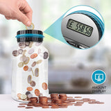 Digital Piggy Banks Digital Saving Money Box, Transparent Coin Bank Large Capacity Transparent Money Saving Jar with LCD Display, Coin Money Bank Piggy Bank Gift for Kids and Adult