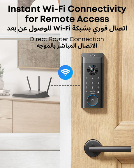 eufy Security Video Smart Lock E330, 3-in-1 Camera+Doorbell+Fingerprint Keyless Entry Door Lock, WiFi Door Lock,App Remote Control,2K HD,Doorbell Camera,No Monthly Fee