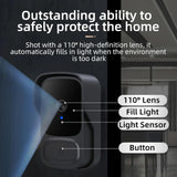 Wireless Video Doorbell,4.3-inch IPS 1080P Monitor Screen Door Bell Camera with Bidirectional Wake-up, Two-Way Intercom,Night Version,120° Angle for Home,Villa,Apartment,Easy Installation,No WIFI