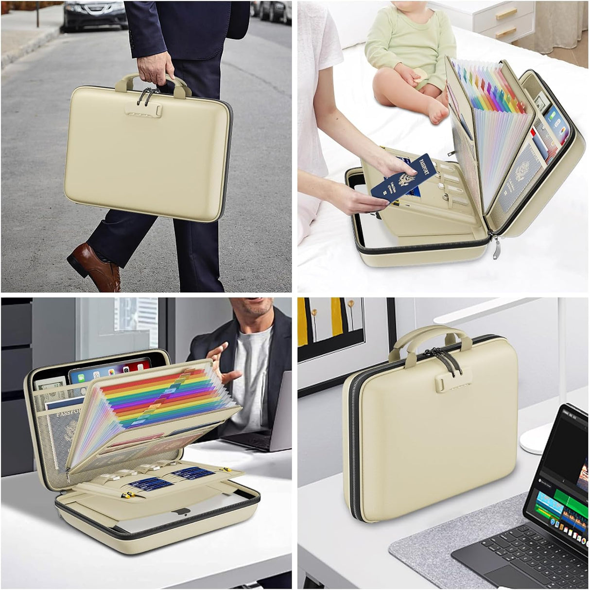 DocSafe Fireproof File Organizer with Lock, Green, 15.55 x 3 x 11.5 inches, Hard-Shell Fireproof File Organizer
