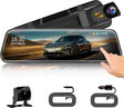 Car Mirror Dash Cam,Front and Rear View Mirror Camera,Backup Camera for Cars with 1080P FHD Full Touch Screen,Reverse Camera with Loop Recording Streaming Media 170°Wide Angle Parking Assistance