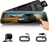 Car Mirror Dash Cam,Front and Rear View Mirror Camera,Backup Camera for Cars with 1080P FHD Full Touch Screen,Reverse Camera with Loop Recording Streaming Media 170°Wide Angle Parking Assistance