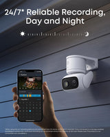 eufy Wired Cam C31,360° Pan/Tilt,Outdoor Camera,Indoor Cameras House Security,Dual Antenna,Colour Night Vision,Subscription-Free On-Device Storage,AI People/Vehicle/Pet/Crying Detection,24/7 Recording