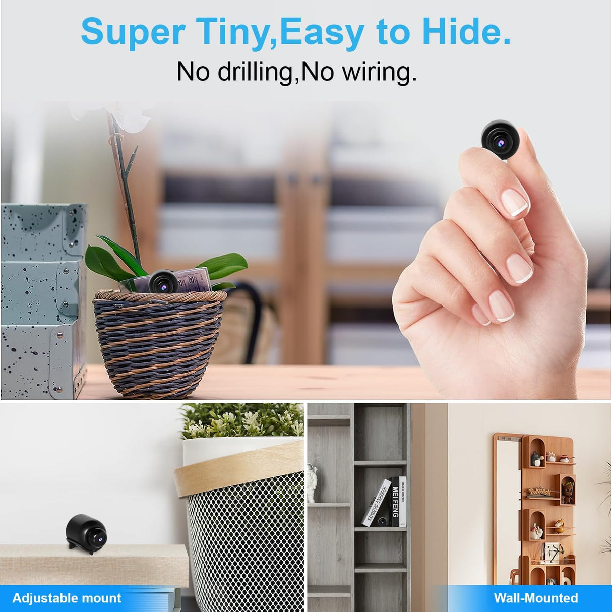 Rettru Mini WiFi Camera 1080P, Concealed, Night Vision, Cloud