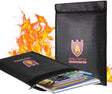ruboka Fireproof Document Bag, 15" x 11" Solid Silicone Coated Fire Resistant & Water Resistant Money Fireproof Safe Storage for Jewelry, Zipper Closure for Maximum Protection