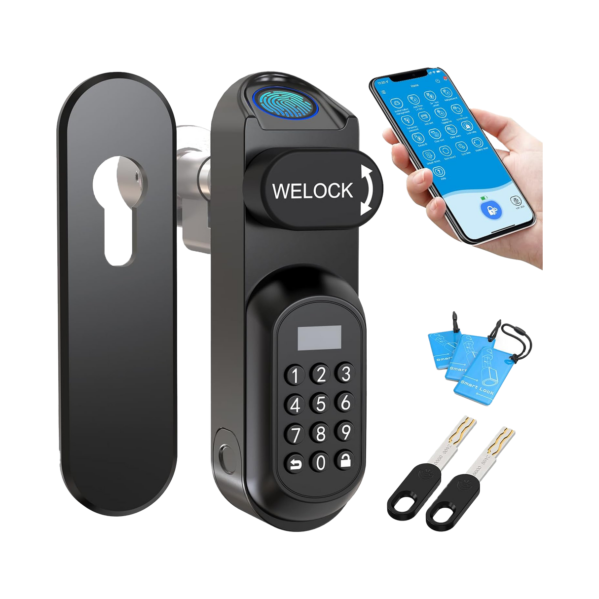 WELOCK U81 Smart Door Lock, Fingerprint + WiFi + RFID + Mechanical Key