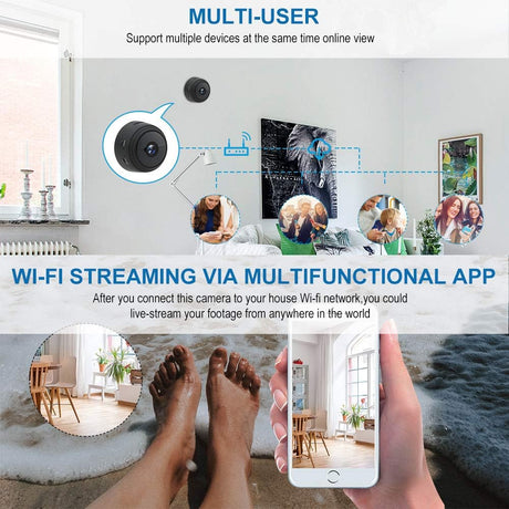 2020 new 4K Wifi Mini Camera,Spy Camera Hidden Home Security P2P Camera WiFi, Night Vision Wireless Surveillance Camera, Remote Monitor Phone App (HDWIFICAM PRO) - 64GB TF CARD