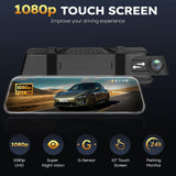 Car Mirror Dash Cam,Front and Rear View Mirror Camera,Backup Camera for Cars with 1080P FHD Full Touch Screen,Reverse Camera with Loop Recording Streaming Media 170°Wide Angle Parking Assistance