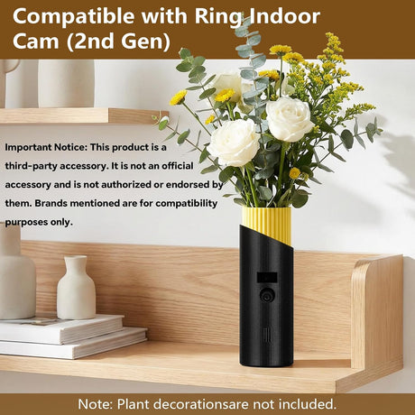 Camera Disguise Vase | Compatible with Ring Indoor Camera 2nd Gen | Conceals and Hides Cameras | Discreet Cable Opening | Blends with Home Decor | Decorative Vase(Plant Not Included)