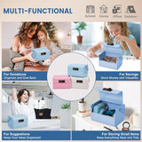 Mini Safe Box for Kids - Portable Money Lock with Combination Lock for Cash, Jewelry & Valuables, Lightweight Security Safe Metal Money Box for Cash Saving for Kids Boys Girls (Blue)