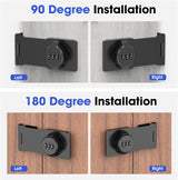 YogePote Mechanical Password Rotary Hasp Lock, Slide Latch, Black