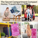 Book Safe Storage Box with Key Lock, Book Safe Lock Box,Fake Book Box with Waterproof Cosmetic Bag, Secret Compartment for Valuables,Hidden safes in Plain Sight(Pink Memory)