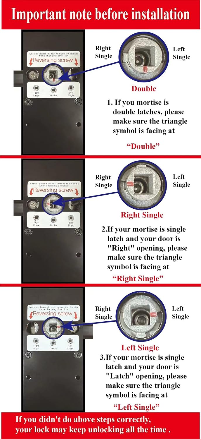 Smart Lock,Fingerprint Door Lock with 4585 Mortise.Keyless Entry Bluetooth Lock,Free APP,IC Card,Anti-peep Code,TT Lock App Control,for Home,Office,Apartment (R1)