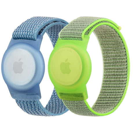 2 Pack Airtag Wristbands for Kids with Adjustable Nylon Strap GPS Tracker Holder Protector,Lightweight, Breathable Anti-Loss Bracelet for Kids and Toddler
