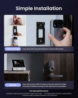 SwitchBot Video Doorbell Camera Wireless with Monitor, No Subscription, 4.3 Inch Screen, Battery Powered, Head-to-Toe View, 2K FHD, 2-Way Audio, Motion Detection, Works with Alexa/Goole/Home Assistant