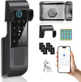 Makayuron Smart Door Lock, TTLock Bluetooth App Outdoor Waterproof Smart Lock, IP65 Rating, 5 Unlocking Methods (Fingerprint/Password/RFID Card/Mechanical Key/TTLock ble App Remote)(M333-TTble）