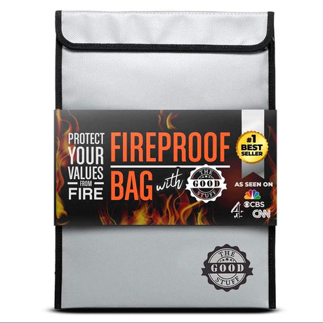 The Good Stuff Water and Fireproof Pouch (2000℉) - Protect Money, Passports, and Documents with a Fireproof Money Bag for Cash, Safe Money Storage Bags Fire Proof Waterproof