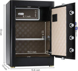 Heavy Duty Large Home Safe – 2.05 Cubic Feet Digital Security Safe with Touchscreen Keypad & Internal Lock Box for Home Office Business, Black