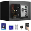 Small Home Safe,Digital Money Electronic Safe Box w/Pass Code Keypad & Keys for Hotel Office Buiness,Hidden Wall Security Safe Box for Valuable Cash Money Jewelry Documents (White, 8.5L)