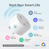 Baytion WiFi Smart Plug, 16A WLAN Smart Socket with Energy Monitoring,4 Pack 2.4GHz WiFi Outlet with Smart Life APP Wireless Remote Control,Works with Alexa and GL Home (No Hub Required)(4 Pack)