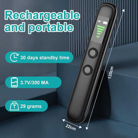 BIGTHREE Hidden Spy Camera Detector, Portable Anti-Eavesdropping Device Detectors, RF/Wireless Signal Scanner GPS Tracker Detector, Burglar Alarm Camera Finder for Hotel, Office, Travel and Home