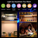 Motion Sensor Under Cabinet Lighting-Magnetic Rechargeable Closet Lights for Kitchen,Stairs,Wardrobe | 3-Color Dimmable LED Under Counter Lighting | Pro Battery Upgrade​ (20cm-2Pack)