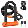 Sportneer Bike Lock Set Heavy Duty U Lock with 5 Ft Security Steel Cable for Road Mountain Bike
