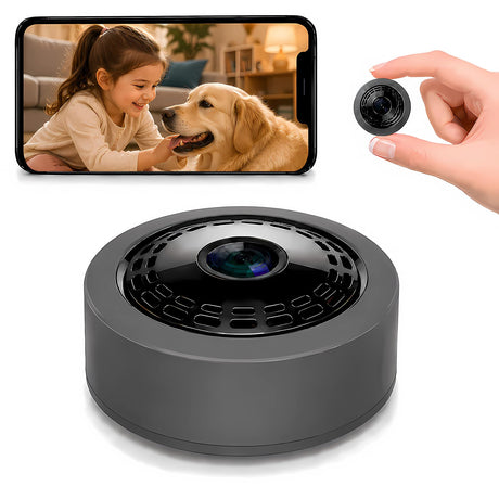 Mini 4K WiFi Indoor Security Camera for Home with App Control, Portable Monitoring Camera Supporting Motion Detection, Night Vision, Local & Cloud Storage for Baby, Elderly, Pets and Office