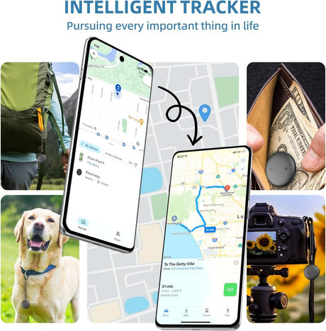 Android smart Tracker Tag - 4 Pack, Bluetooth GPS Tracker for Android Phones, Compatible with Google Find My Device, Item Locator for Luggage, Keys, Backpack, IP66 Waterproof (4 Pack)