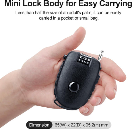 Motorcycle Helmet Lock, Ultra-Secure 4 Digit Combination 27.5 Inch Retractable Cable Lock for Snowboard, Bike Luggage Backpack Scooter Suitcase Ski, Small Multi-Function Secure Lock for Travel