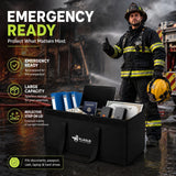FLASLD Fireproof Document & Money Bags, Large Fireproof & Water Resistant Bag, Fireproof Folder Safe Bag for Cash, Valuables & Passport, with Silicone Coating & Zipper Closure (Storage Bag-24x12x12”)